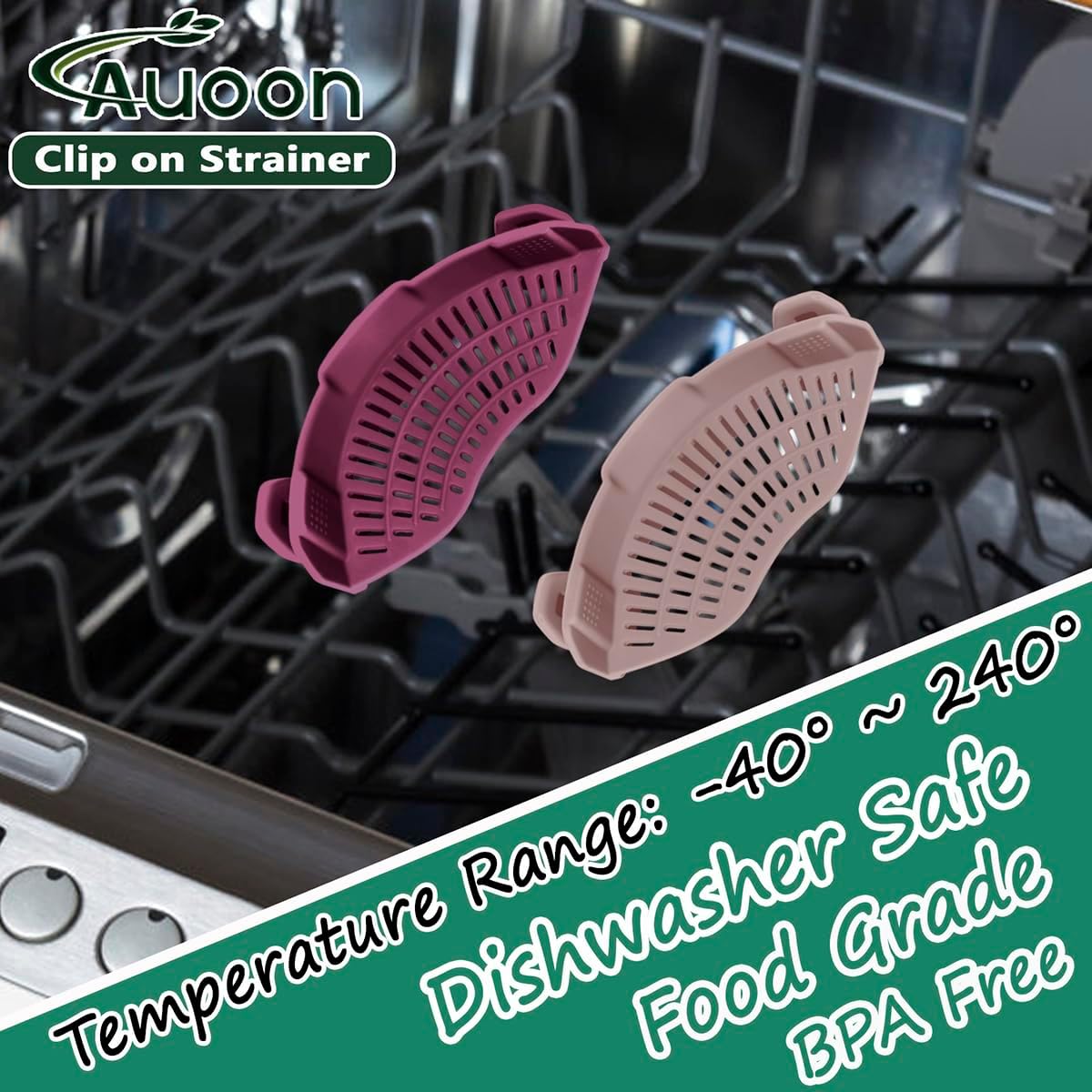 AUOON Clip On Strainer Silicone - Image 2