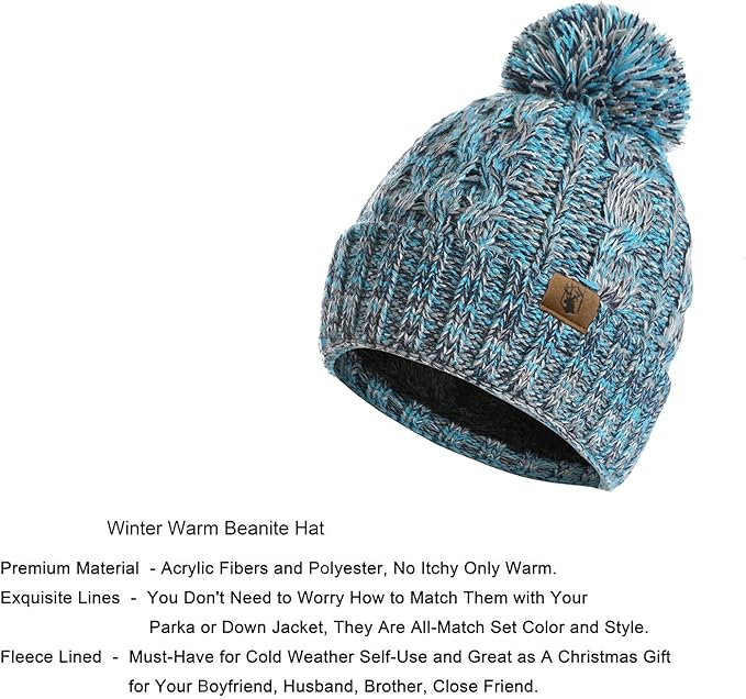 Winter Warm Beanie Hat Scarf and Touchscreen Gloves - Image 2